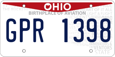 OH license plate GPR1398