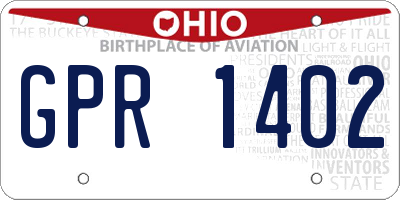OH license plate GPR1402