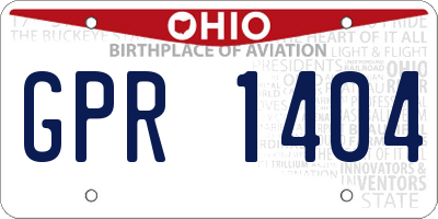 OH license plate GPR1404