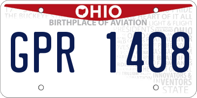 OH license plate GPR1408
