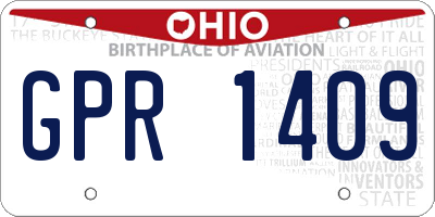 OH license plate GPR1409