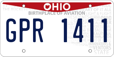 OH license plate GPR1411