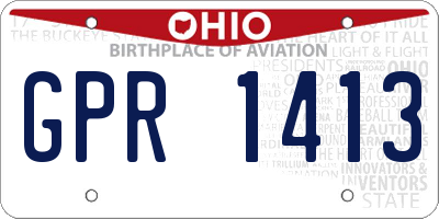 OH license plate GPR1413
