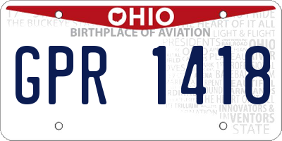OH license plate GPR1418