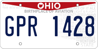 OH license plate GPR1428