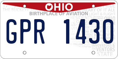 OH license plate GPR1430