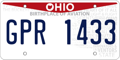 OH license plate GPR1433