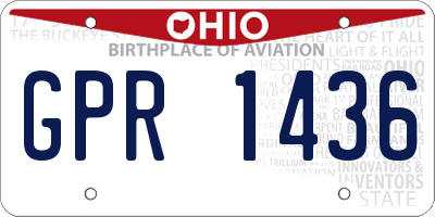 OH license plate GPR1436