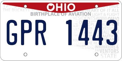 OH license plate GPR1443