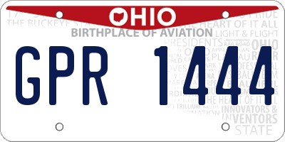 OH license plate GPR1444