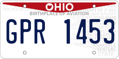 OH license plate GPR1453