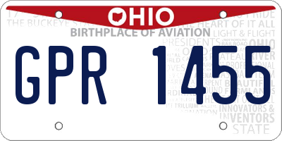 OH license plate GPR1455