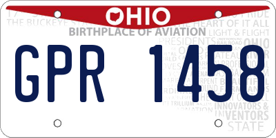 OH license plate GPR1458