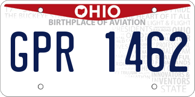 OH license plate GPR1462