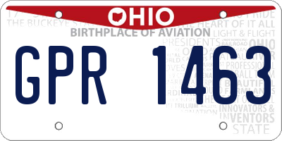 OH license plate GPR1463