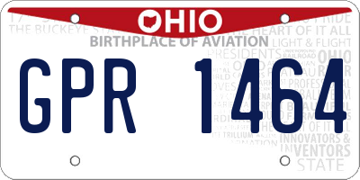 OH license plate GPR1464
