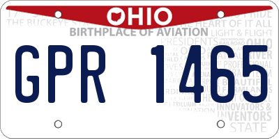 OH license plate GPR1465