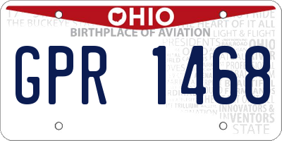 OH license plate GPR1468