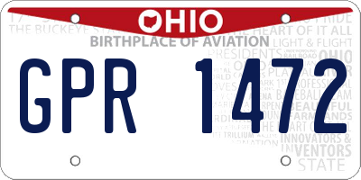 OH license plate GPR1472