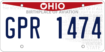 OH license plate GPR1474