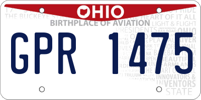 OH license plate GPR1475