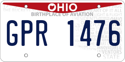 OH license plate GPR1476