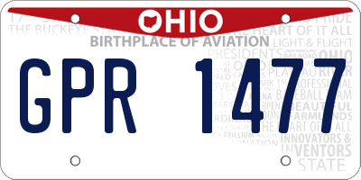 OH license plate GPR1477