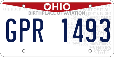 OH license plate GPR1493