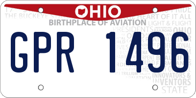 OH license plate GPR1496