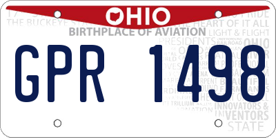 OH license plate GPR1498