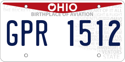 OH license plate GPR1512