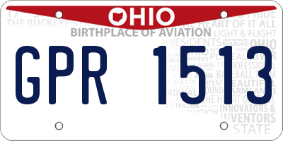 OH license plate GPR1513