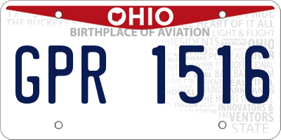 OH license plate GPR1516