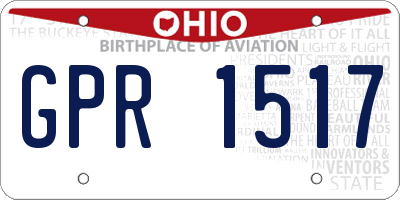 OH license plate GPR1517