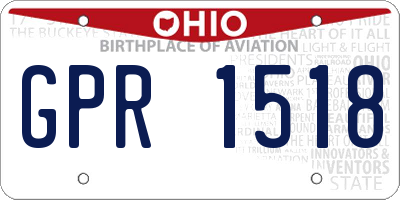 OH license plate GPR1518