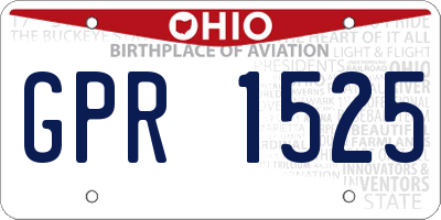 OH license plate GPR1525