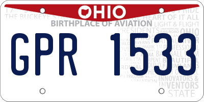OH license plate GPR1533