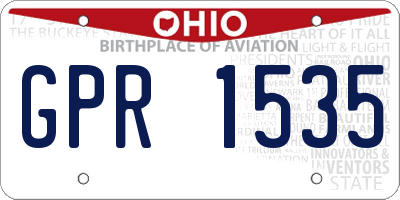 OH license plate GPR1535
