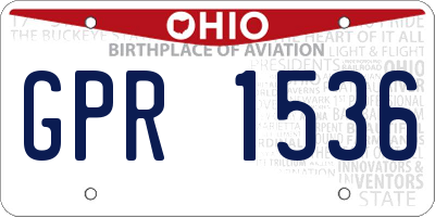 OH license plate GPR1536