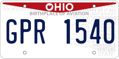 OH license plate GPR1540