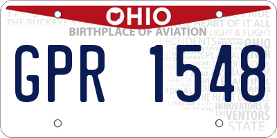 OH license plate GPR1548
