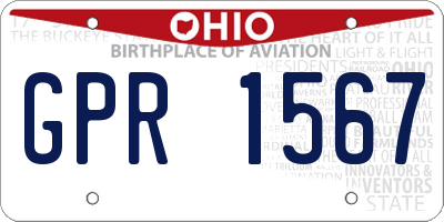 OH license plate GPR1567