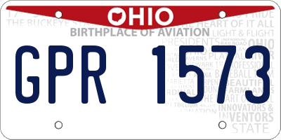 OH license plate GPR1573