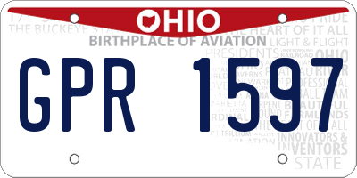 OH license plate GPR1597