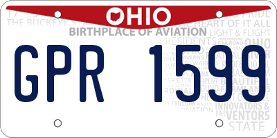 OH license plate GPR1599