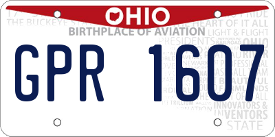 OH license plate GPR1607
