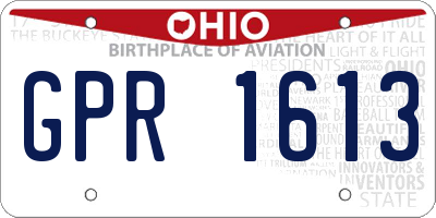 OH license plate GPR1613