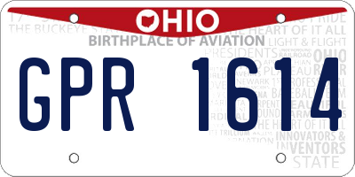 OH license plate GPR1614