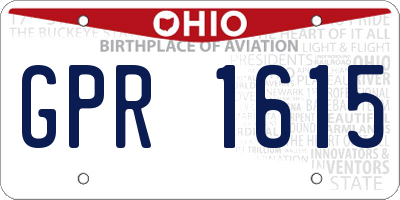 OH license plate GPR1615