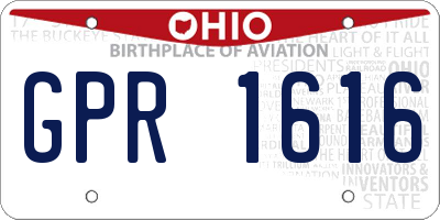 OH license plate GPR1616